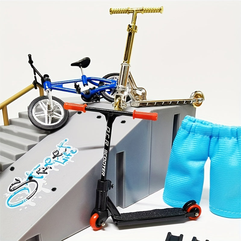 Mini Alloy Fingertip Skateboard Set for Outdoor Fun