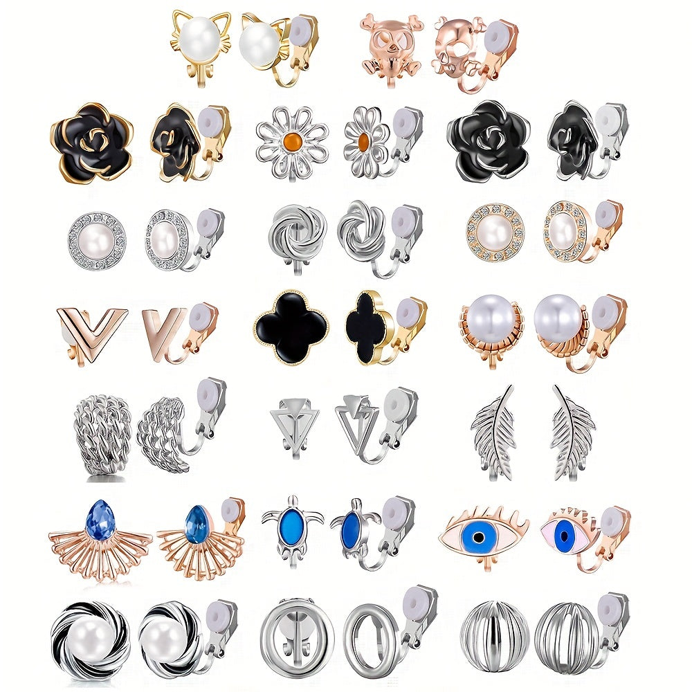 4 Pairs Hypoallergenic Ear Clips For Teens Girls Celtic Knot Gothic