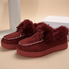 Plush Lined Furry Flat Skate Shoes