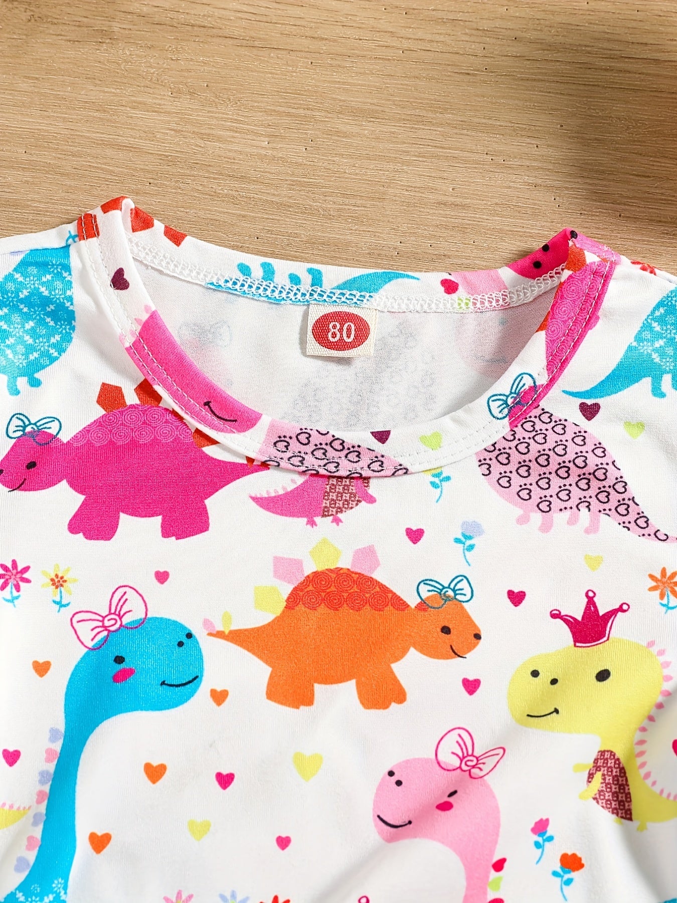 Baby Dinosaur Print Short Sleeve T Shirt