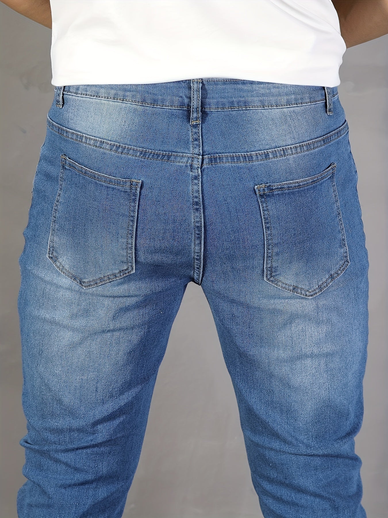 Men's Straight Denim Jeans with Pockets