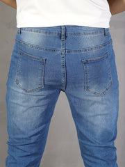 Men's Straight Denim Jeans with Pockets