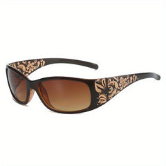 Rhinestone & Flower Pattern Sunglasses UV400