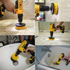 3pc Drill Brush Scrubber Kit for Grout Floor Tub Tile Cleaning