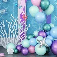 Mermaid Balloon Garland Set Macaron Purple Pink Green Balloon Arch