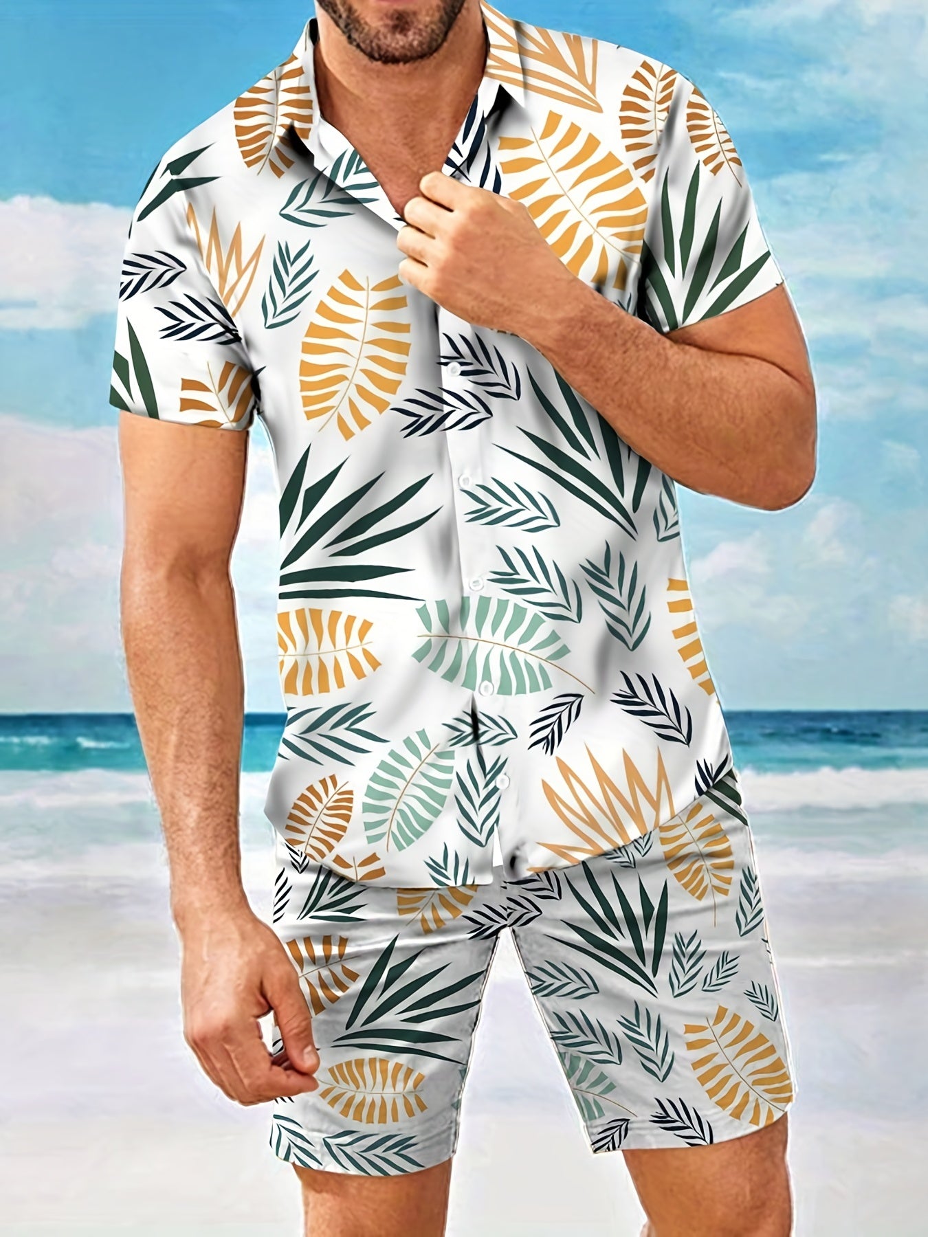 Men's Hawaii T-Shirt & Beach Shorts Matching Set