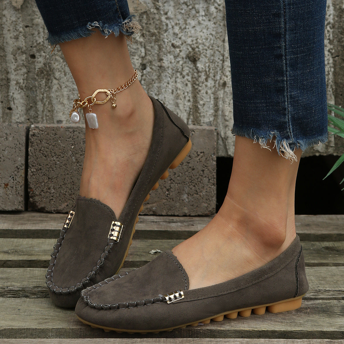 Women's Slip On Loafers Solid Comfortable Shoes