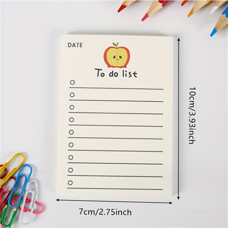 50pcs Fruit Memo Pad Girl Heart Notebook Cartoon Memo Pad