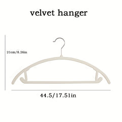 10pcs Velvet Flocking Hanger Non-slip Plastic Clothes Hanger