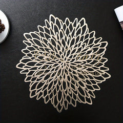 Round Placemat Hollow Coasters Lace Bronzing Marble Table Mat Large Coaster