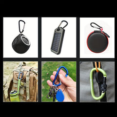 8pc D Shaped Aluminum Carabiner Hook Metal Buckle for Travel Camping Backpacking