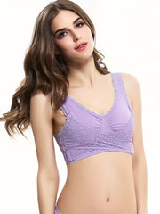 Lace Wireless Push Up Bra Breathable Lingerie