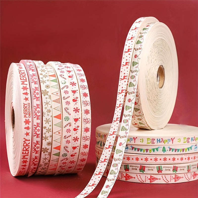 5Yards 15mm Christmas Cotton Ribbon, Party Decor, Gift Wrap