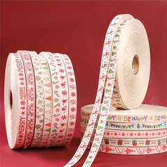 5Yards 15mm Christmas Cotton Ribbon, Party Decor, Gift Wrap