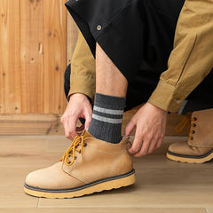Men's Striped Quarter Socks for Spring and Autumn