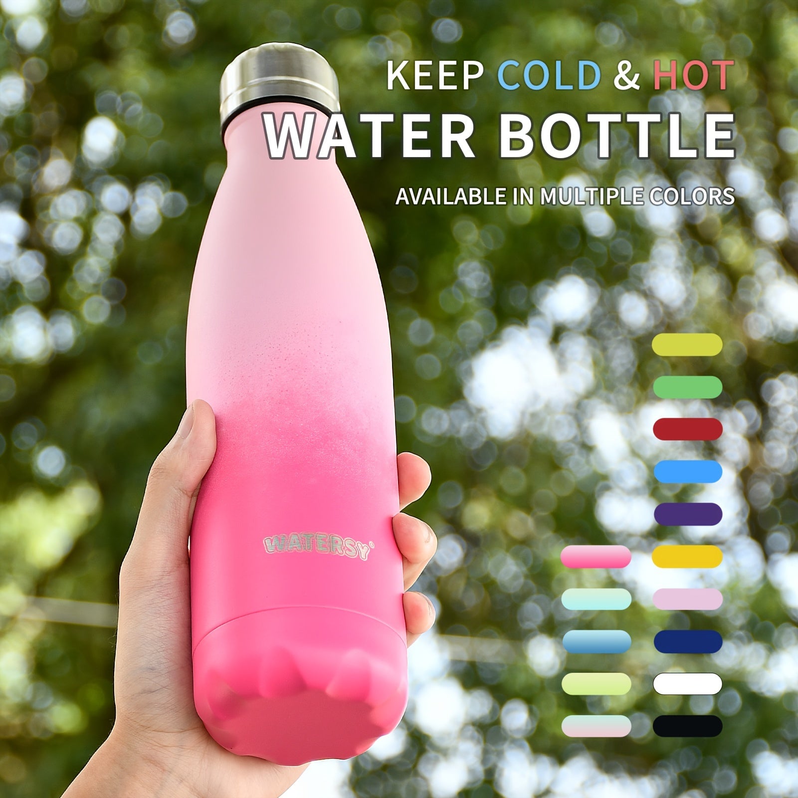 500ml 17oz Stainless Steel Sport Water Bottle Vacuum Insulated Leakproof Cup