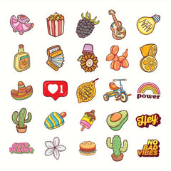 50pcs Water Bottles Waterproof Vinyl Stickers for Laptop Skateboard