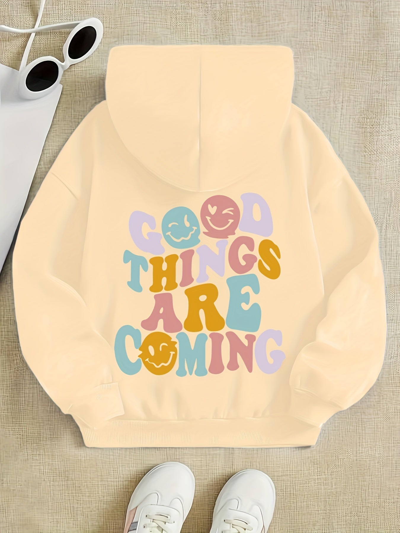 Girl's Fleece Slogan Hoodie Sweatshirt Pullover