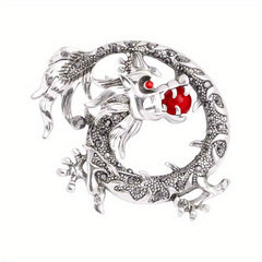 Alloy Zodiac Dragon Brooch Men's Corsage Pin