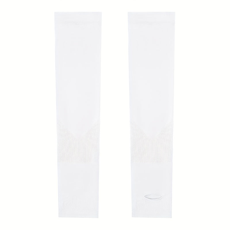 2pcs Men's Tight Arm Guard Long Ice Sleeve Sunscreen Sleeve UV Protection