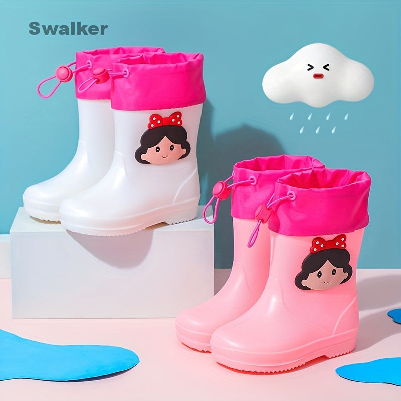 Swalker Girl's Animal Pattern Rain Boots Non Slip Waterproof Shoes