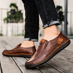 Men's Stitch Detail Loafer Shoes Non-slip Slip-On Shoes Spring And Summer