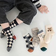 Kids Cartoon Teddy Bear Short Socks Breathable Comfy Anti-odor Children's Socks