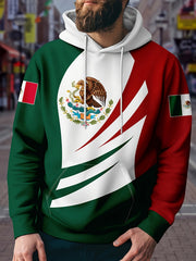 Mexico Rooster Print Hoodie Mens Graphic Pullover Autumn Winter