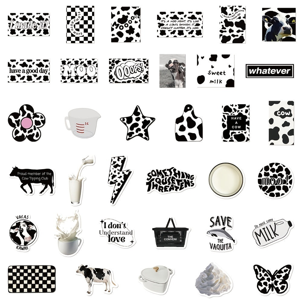 65pcs Cow Style Stickers DIY Waterproof Decoration Kit