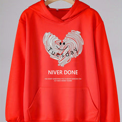 Girls Heart Graphic Print Hoodies Comfy Hooded Pullover Top