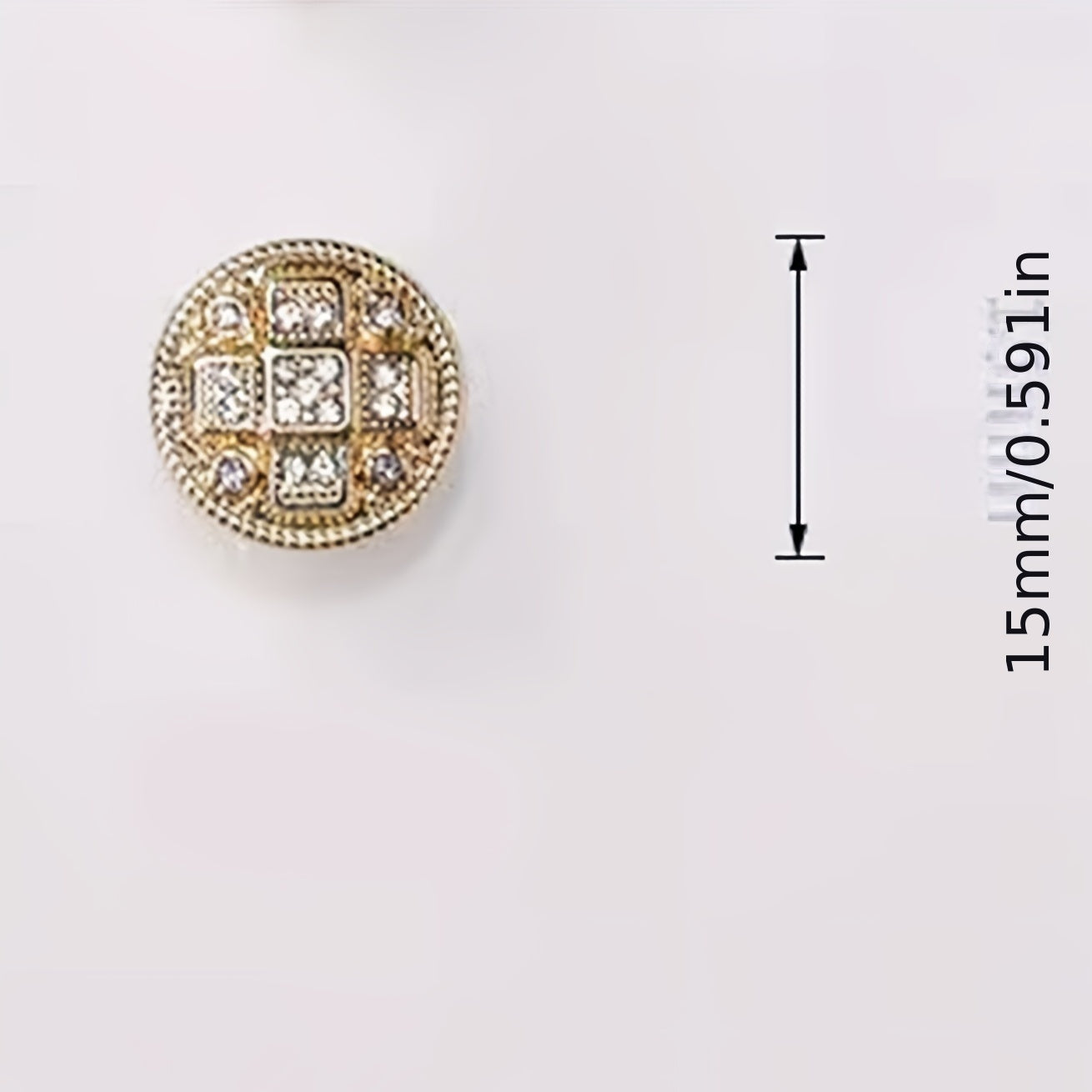 4pcs Plaid Inlaid Artificial Diamond Dress Tie Shirt Studs