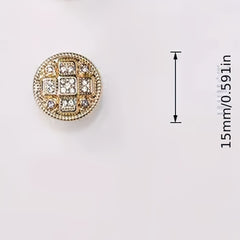 4pcs Plaid Inlaid Artificial Diamond Dress Tie Shirt Studs
