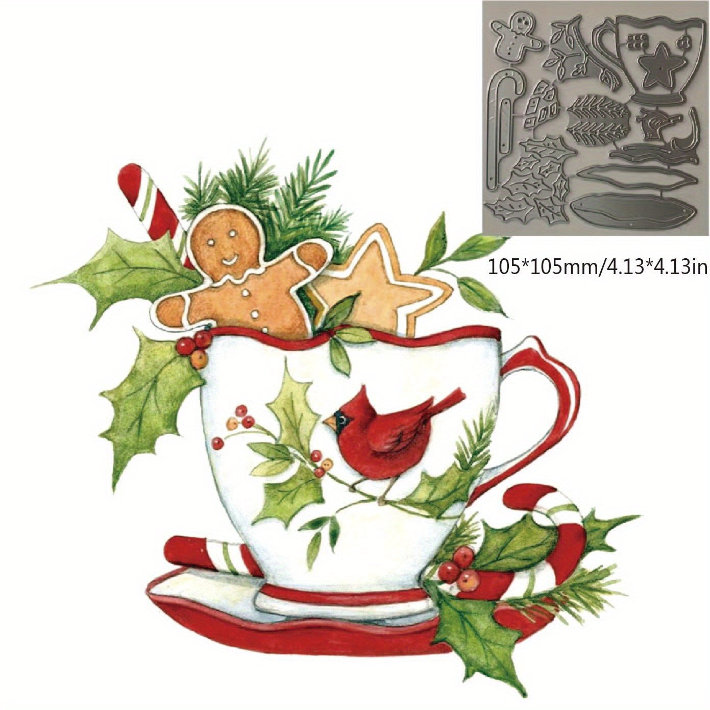 Christmas Snowman Cocoa Cup Metal Dies for Card Making