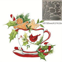 Christmas Snowman Cocoa Cup Metal Dies for Card Making
