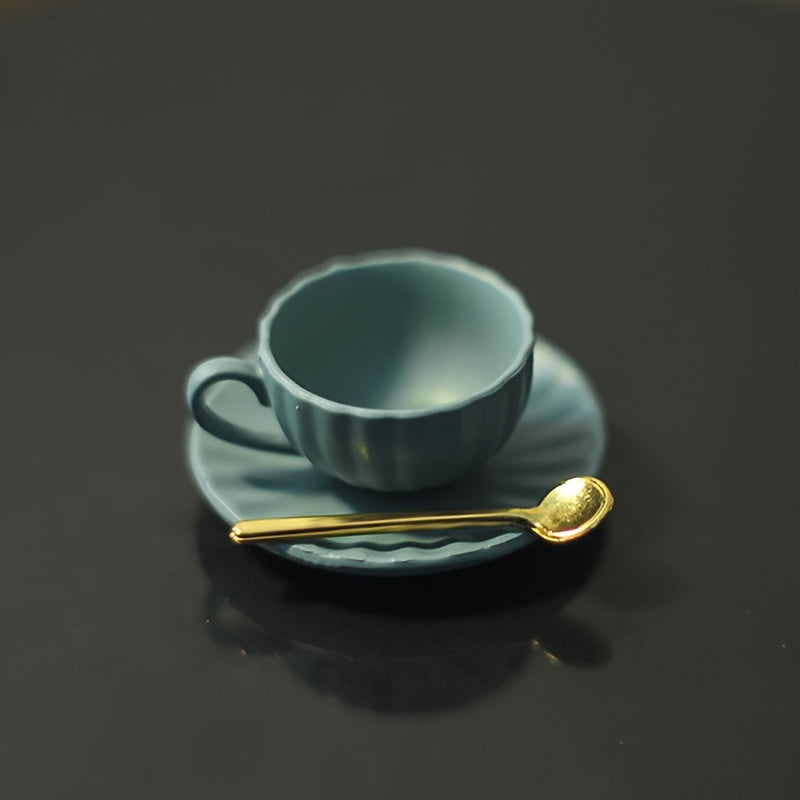 3pcs Dollhouse Mini Furniture DIY Coffee Cup Saucer Spoon