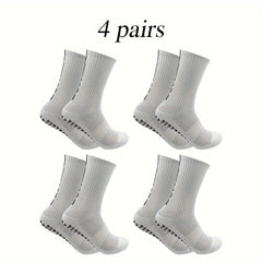 4 Pairs Non Slip Football Socks Breathable Crew Outdoor Sports Soccer Socks