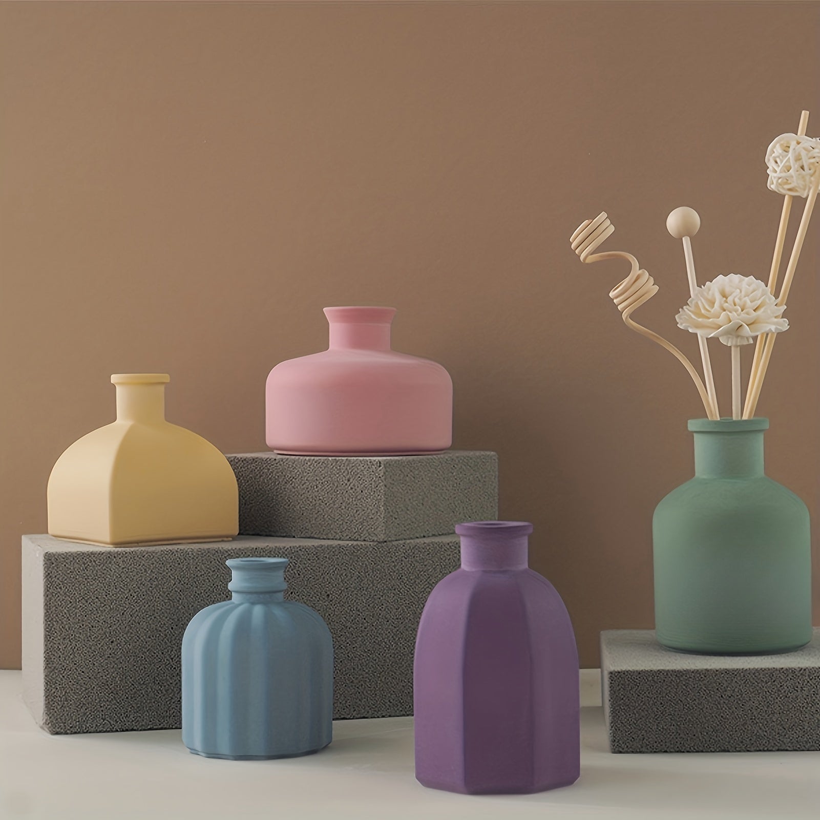 DIY Cement Flower Vase Silicone Mold Insertion Candle Holder Gypsum Mold