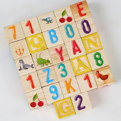 Wooden Alphabet Blocks Educational Toys for Kids - Ideal Christmas Gift