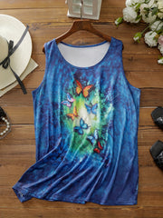 Colorblock Butterfly Print Tank Top