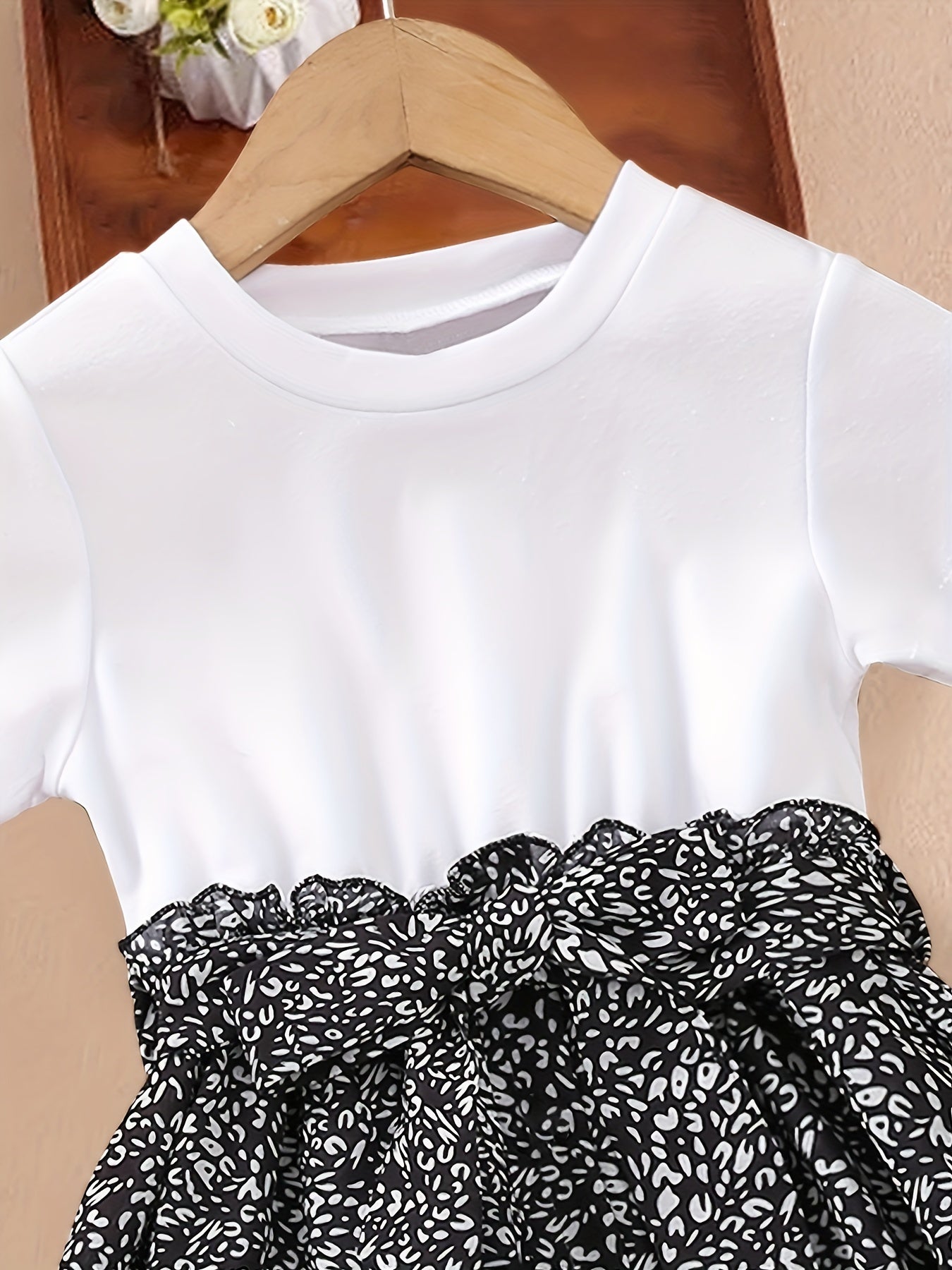 Girls Leopard Print Button Belted Dress