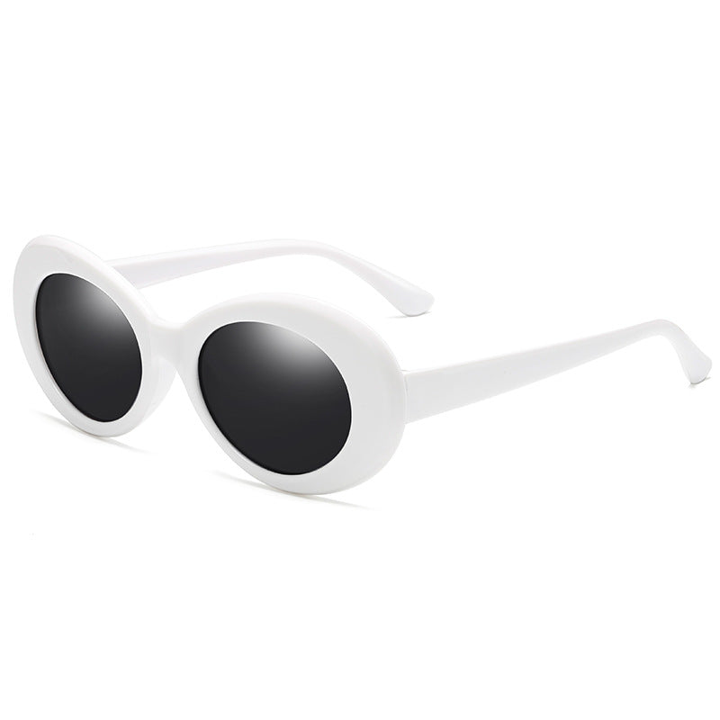 Oval Thick Frame Sunglasses UV Protection Sun Glasses