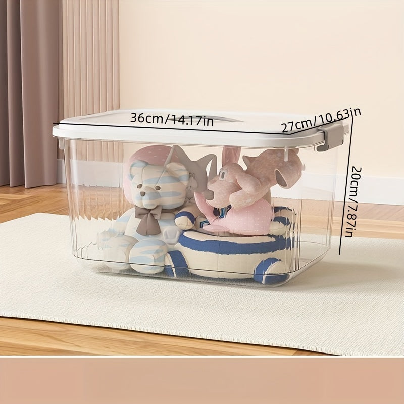 1pc Transparent Storage Box with Lid Home Organization and Storage