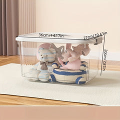 1pc Transparent Storage Box with Lid Home Organization and Storage