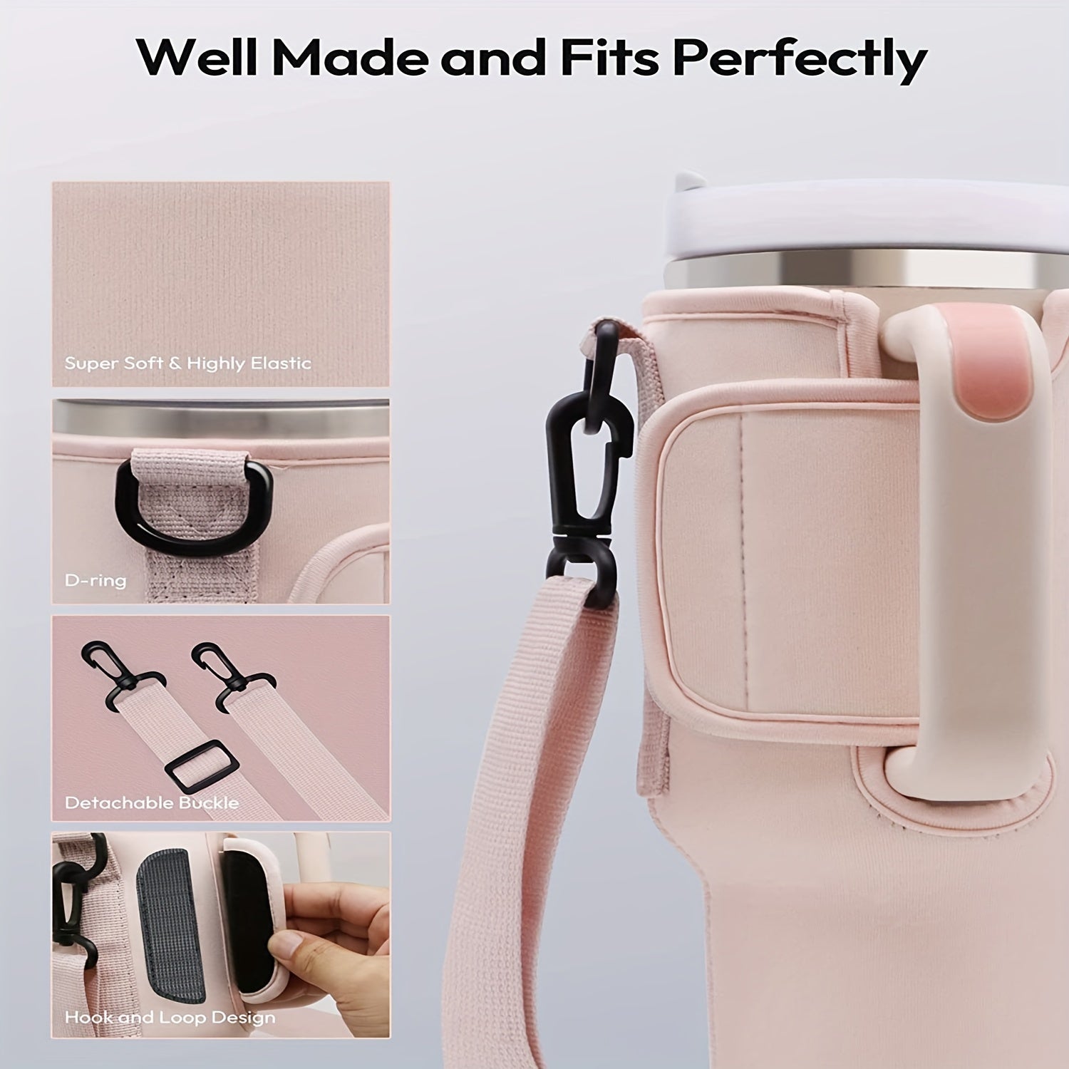 Heat Resistant Cup Sleeve for 40oz Vacuum Cup - Portable Handle Protective Bag