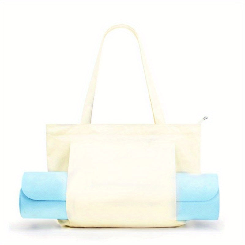 Canvas Yoga Mat Storage Bag Portable Sports Handbag for Outdoor Gym Fitness