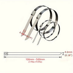 100pcs 304 Stainless Steel Zip Ties Multifunctional Heavy Duty Cable Ties