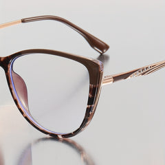 Men's Cat Eye Shape Light Blocking Flat Mirror Glasses