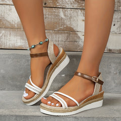 Women's Wedge Espadrille Sandals Ankle Strap Platform Shoes