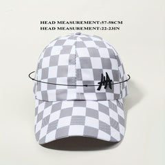 Plaid Baseball Cap with Flip Glasses - Adjustable Lightweight Sun Hat