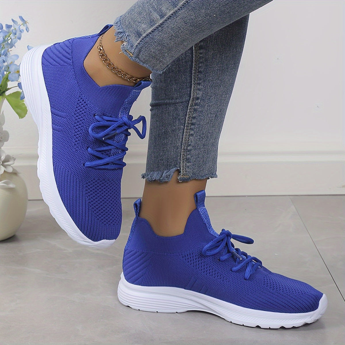 Women's Lace up Breathable Athletic Running Shoes Lightweight Sneakers
